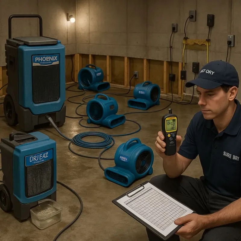 Structural Drying and Dehumidification process in New Miami, OH